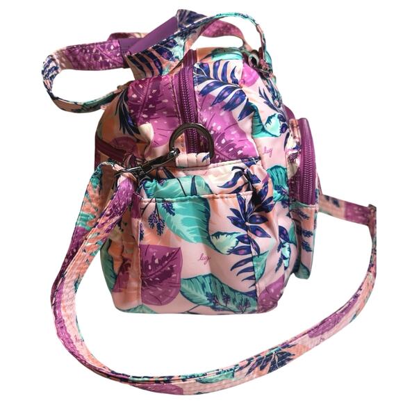 Lug Jumper Carry All Tote Travel Bag Crossbody Azalea Tropical Floral Purse NWOT - Picture 10 of 16